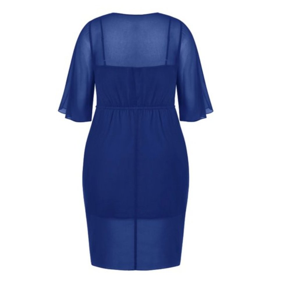 NWT City Chic Dress Drawn Up Azure L = 20 = 2X - Picture 4 of 5
